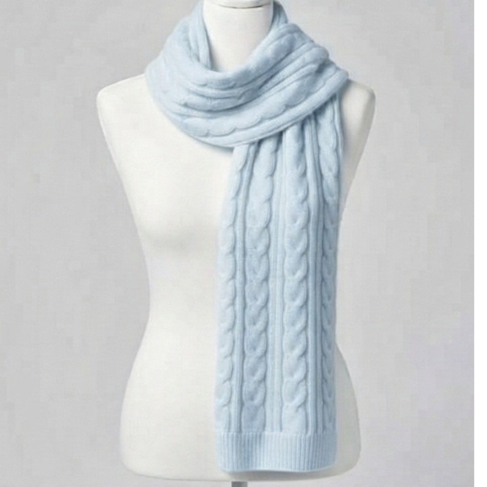 Style & Co Light Blue Cable Knit Convertible Wrap Scarf One Size NWT